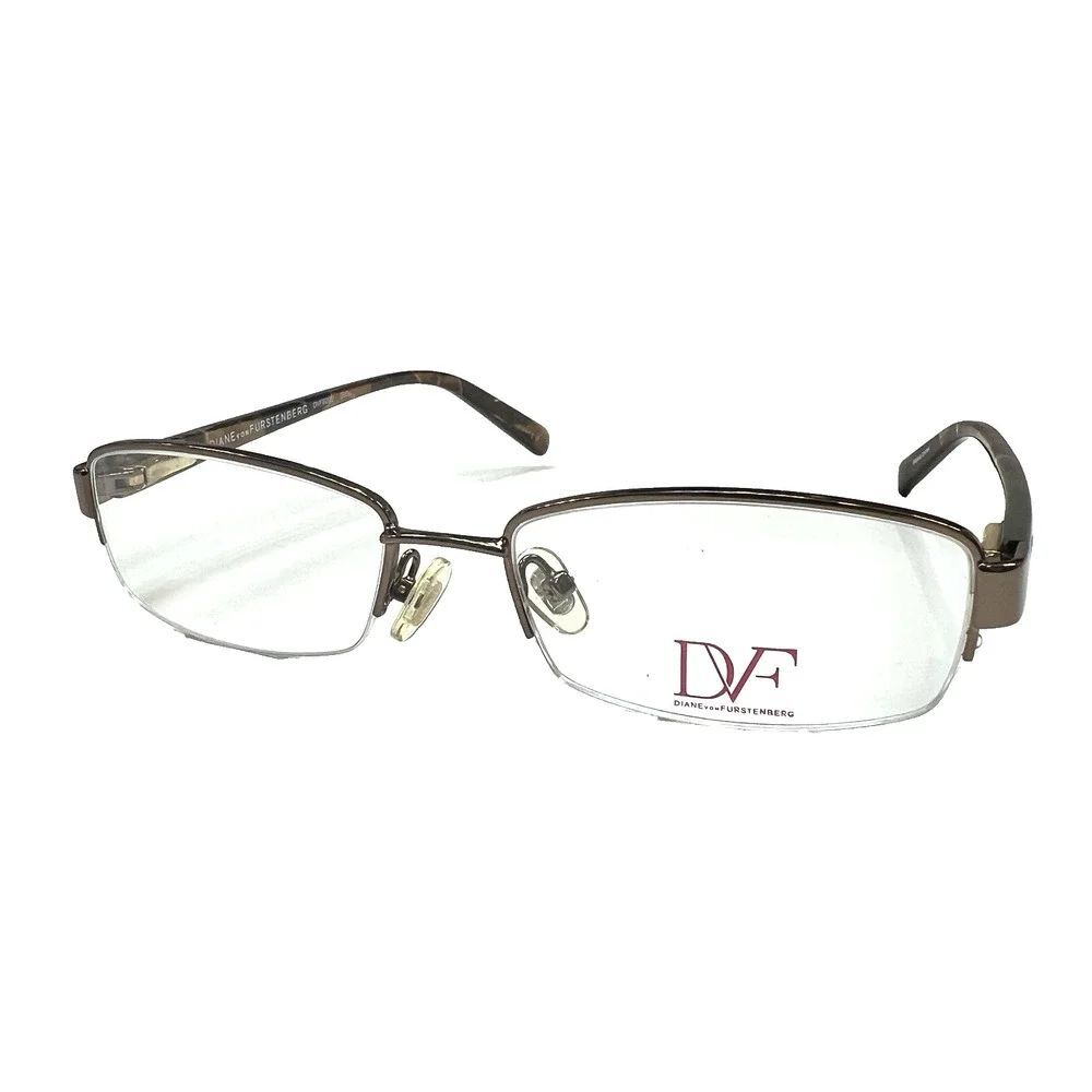 NEW Diane von Furstenberg DVF8032 200 Glossy Bronze Eye Frame 52-17-135 Half Rim